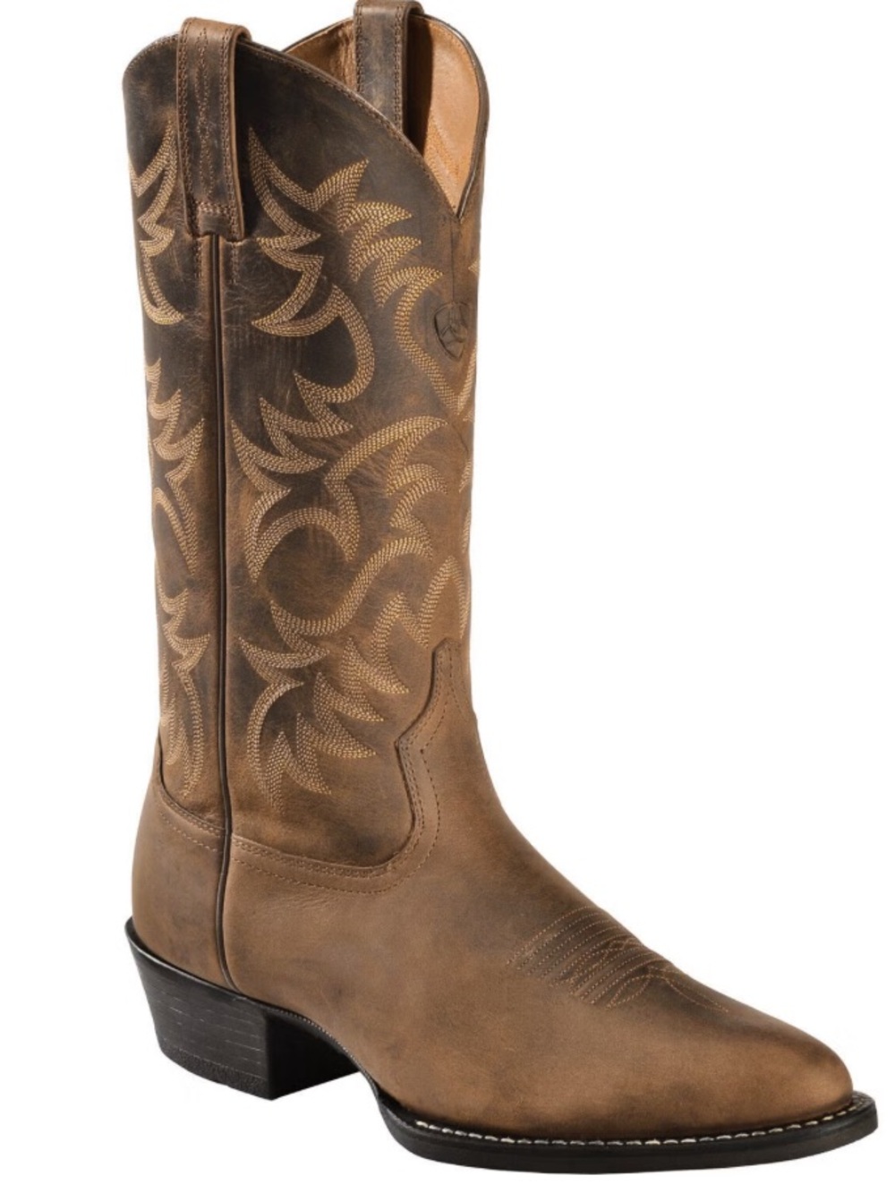 Ariat Tan Leather Western Boots men size 12D cowboy western Distressed Brown - Picture 13 of 15